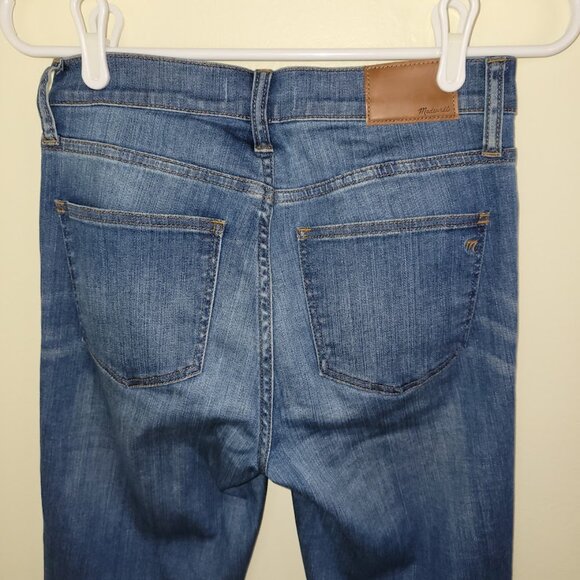 Madewell Cali Demi Boot Cut Jeans Chewed Hem Edition Medium Wash Women's Size 25 - Picture 5 of 13